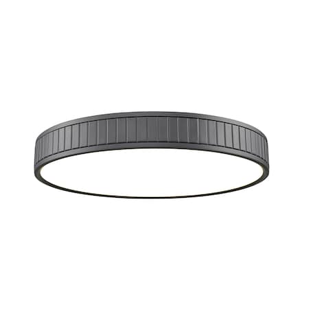 Z-Lite Madison Flush Mount, 1-Light, 20.5 In.W x 3 In.H, Matte Black/Frosted 1005F20-MB-LED
